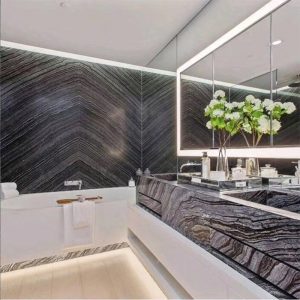 Black Wood Grain Marble vanity tops