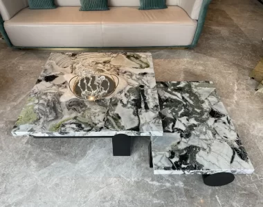Create a Stylish Living Room With a Cold Jade Marble Coffee Table