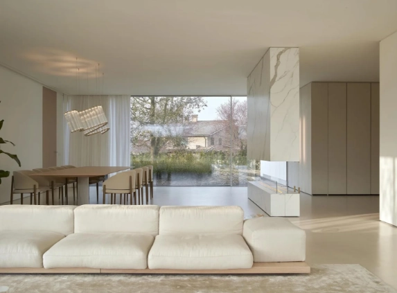 Calacatta White Marble slabs living room