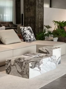 Elephant White Marble Coffee Table