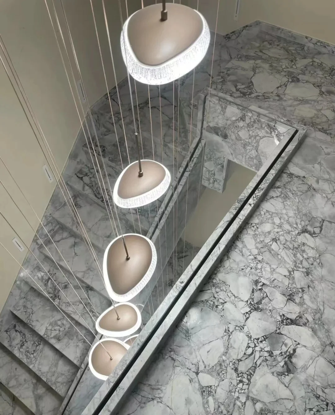 Super White Calacatta stairs