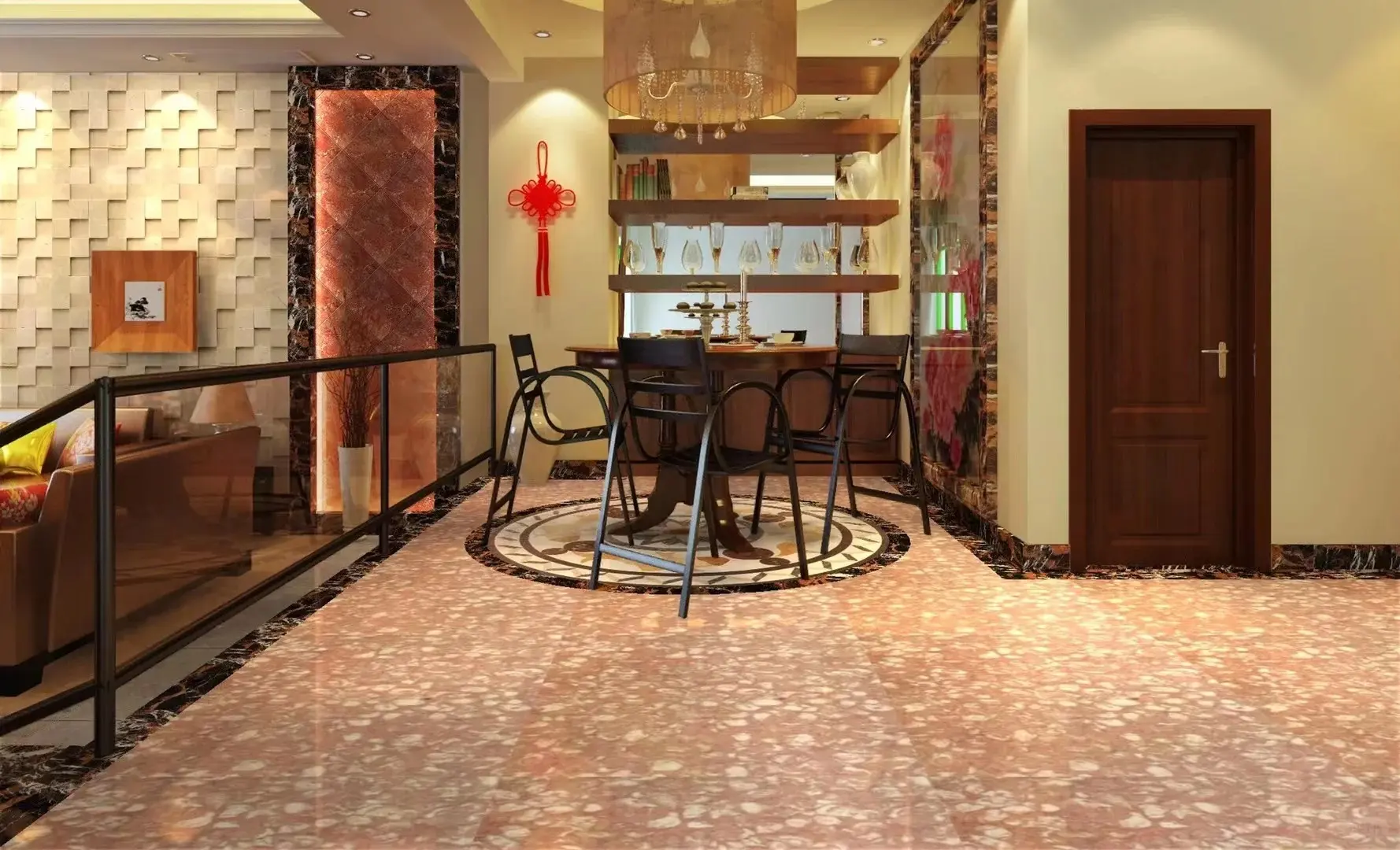 rose pink marble for ground