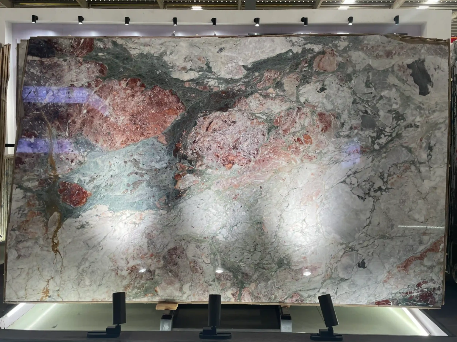 Four season pink marble polish slabs